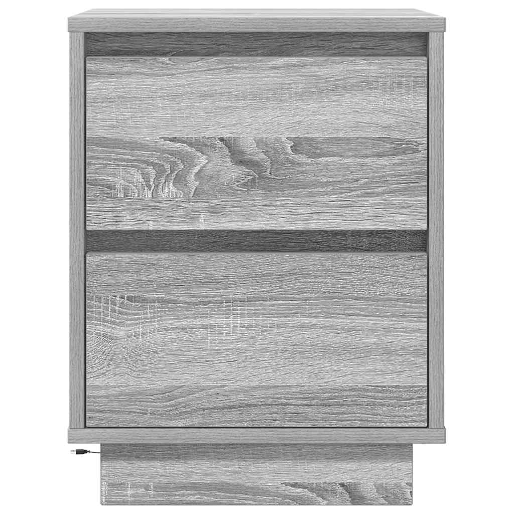 naktinė spintelė su LED lemputėmis Pilka Sonoma 38x34x50 cm