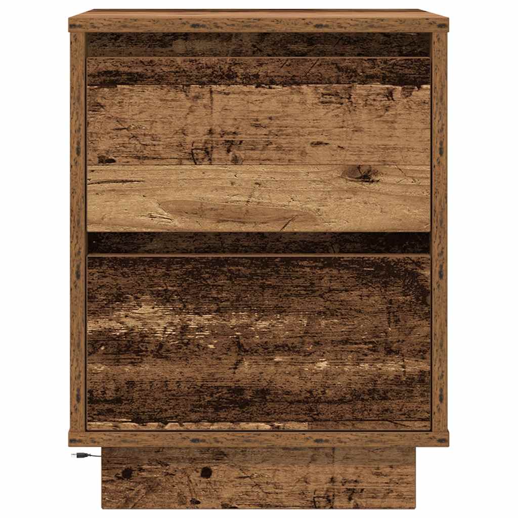 Naktsskapītis ar LED apgaismojumu Old Wood 38x34x50 cm
