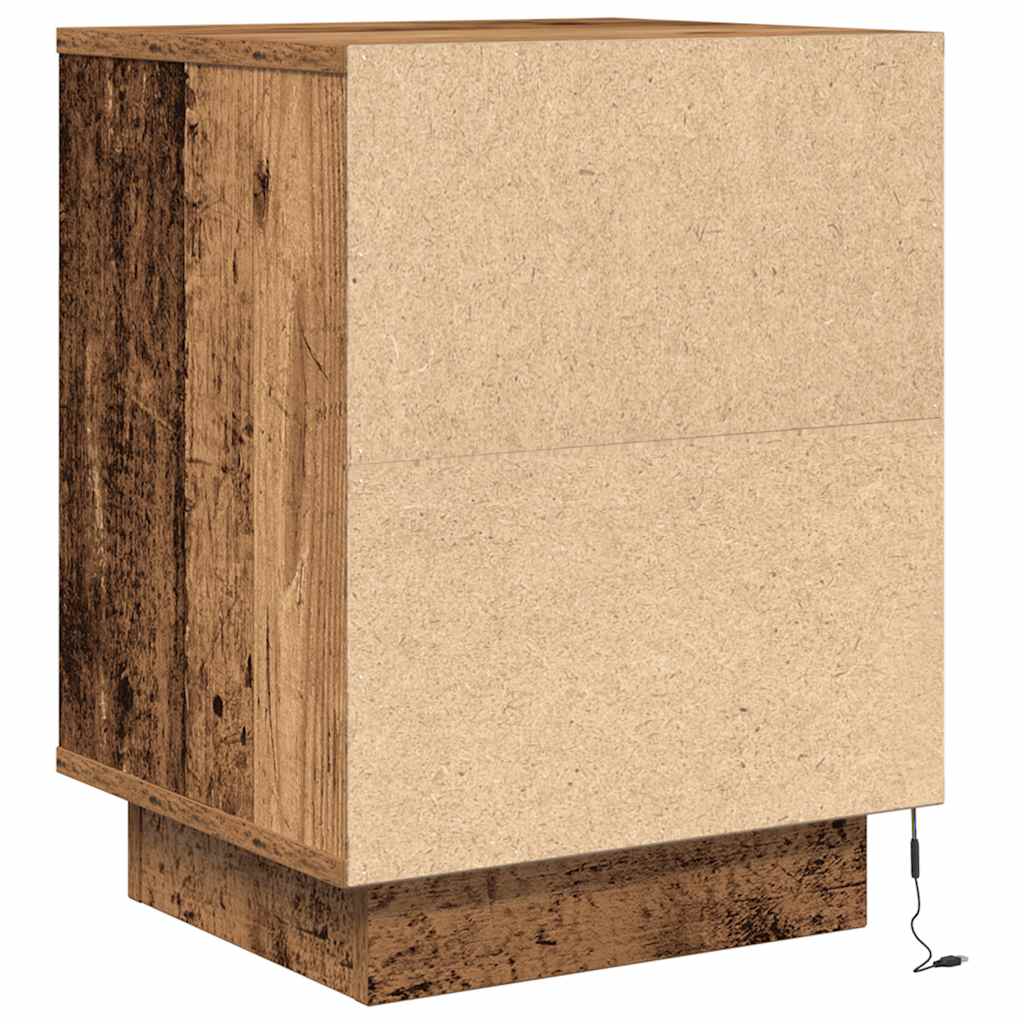 Naktsskapītis ar LED apgaismojumu Old Wood 38x34x50 cm