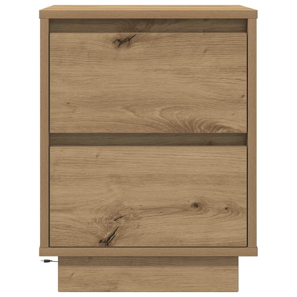 Spintelės prie lovos su LED lemputėmis 2 vnt Artisan Oak