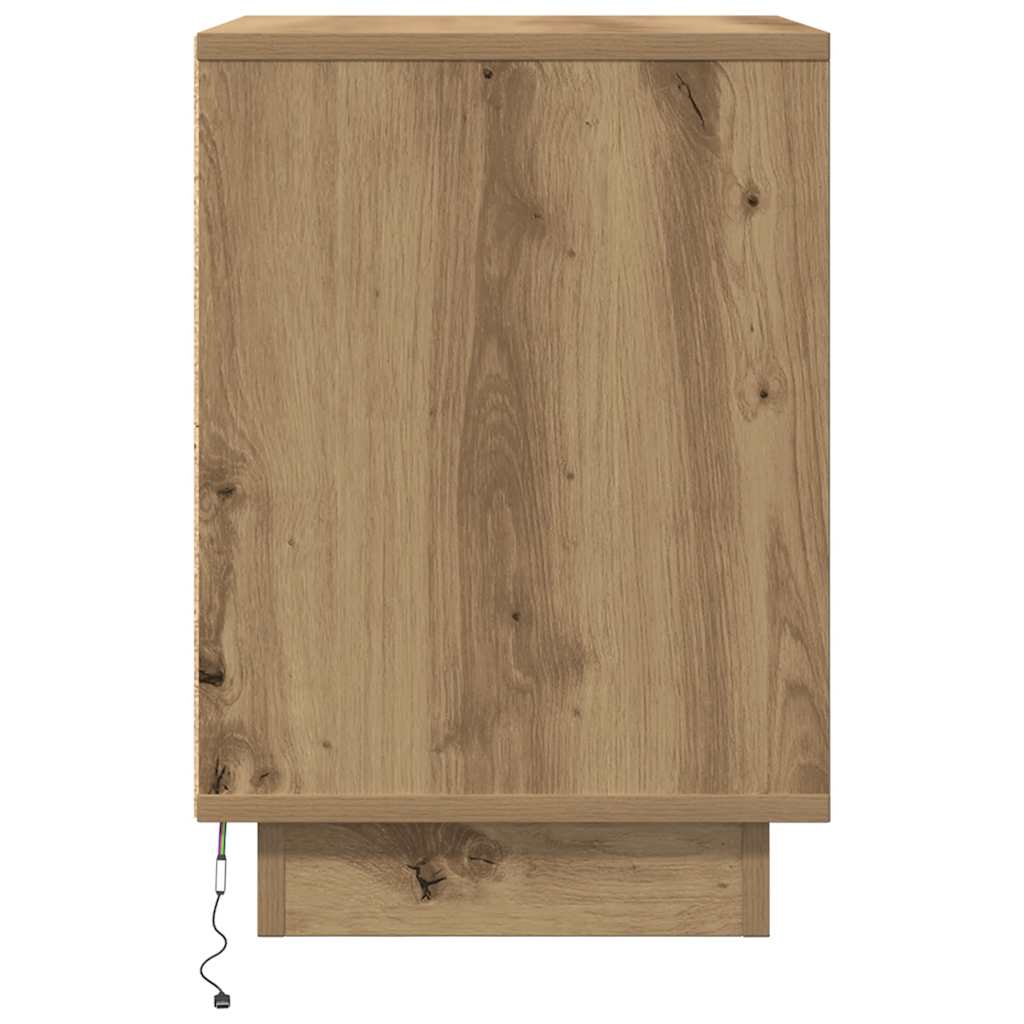 Spintelės prie lovos su LED lemputėmis 2 vnt Artisan Oak