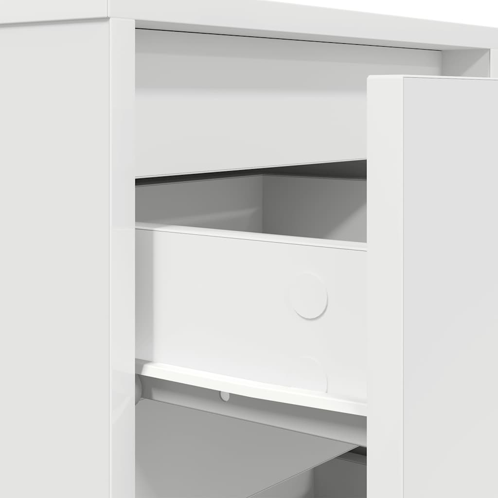 Naktsskapītis ar LED apgaismojumu balts 38x34x65 cm