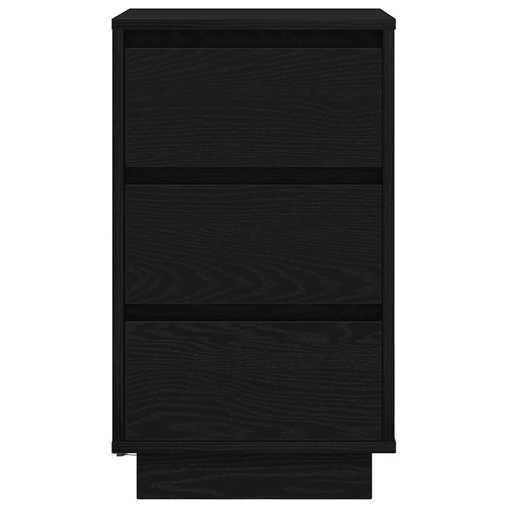 Spintelė prie lovos su LED lemputėmis Juoda 38x34x65 cm