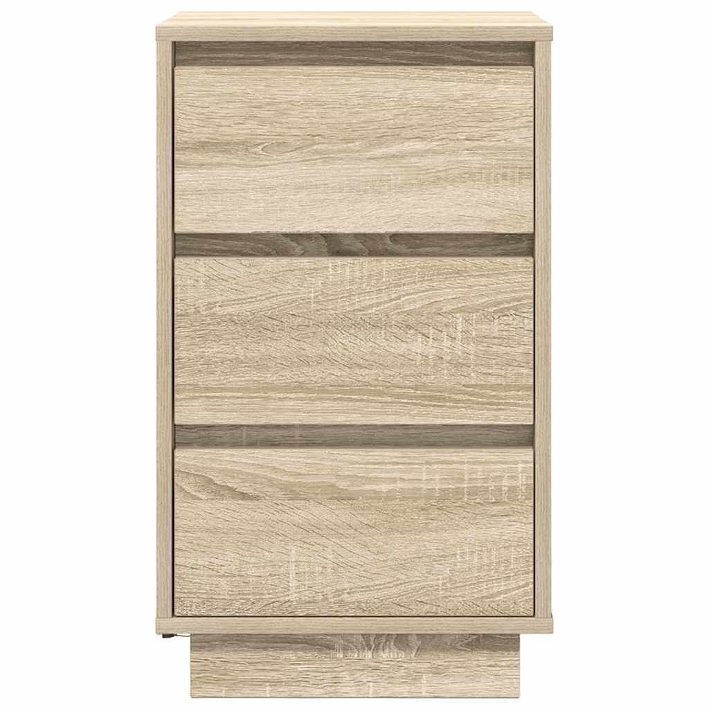 Bedside cabinet with LED lights Sonoma oak 38x34x65 cm