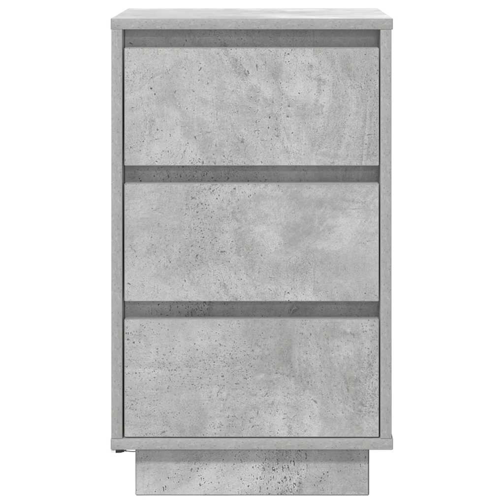naktinė spintelė su LED lemputėmis Betoninė pilka 38x34x65 cm