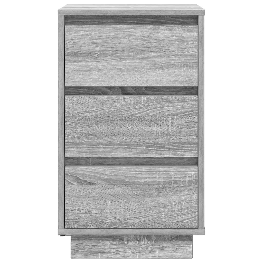 Naktsskapītis ar LED gaismu Pelēka Sonoma 38x34x65 cm