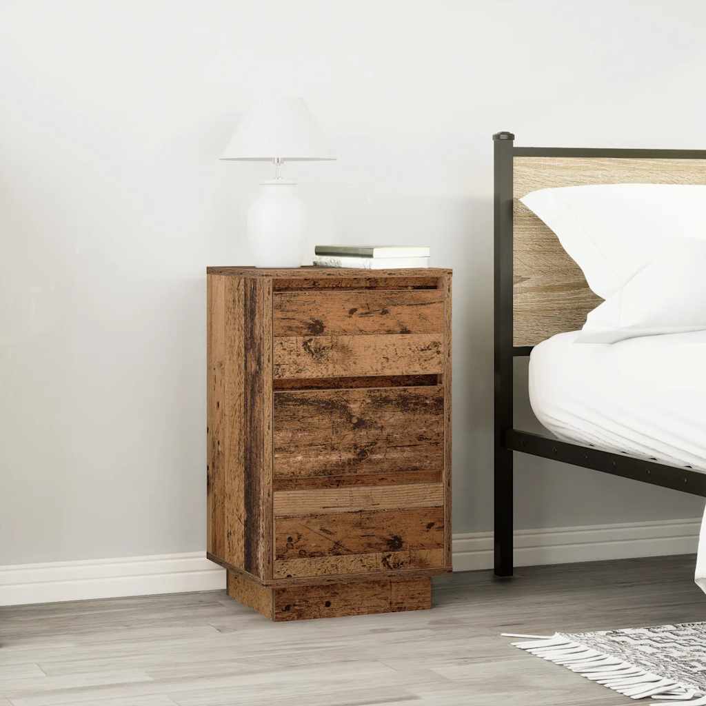 Naktsskapītis ar LED lampiņām Old Wood 38x34x65 cm
