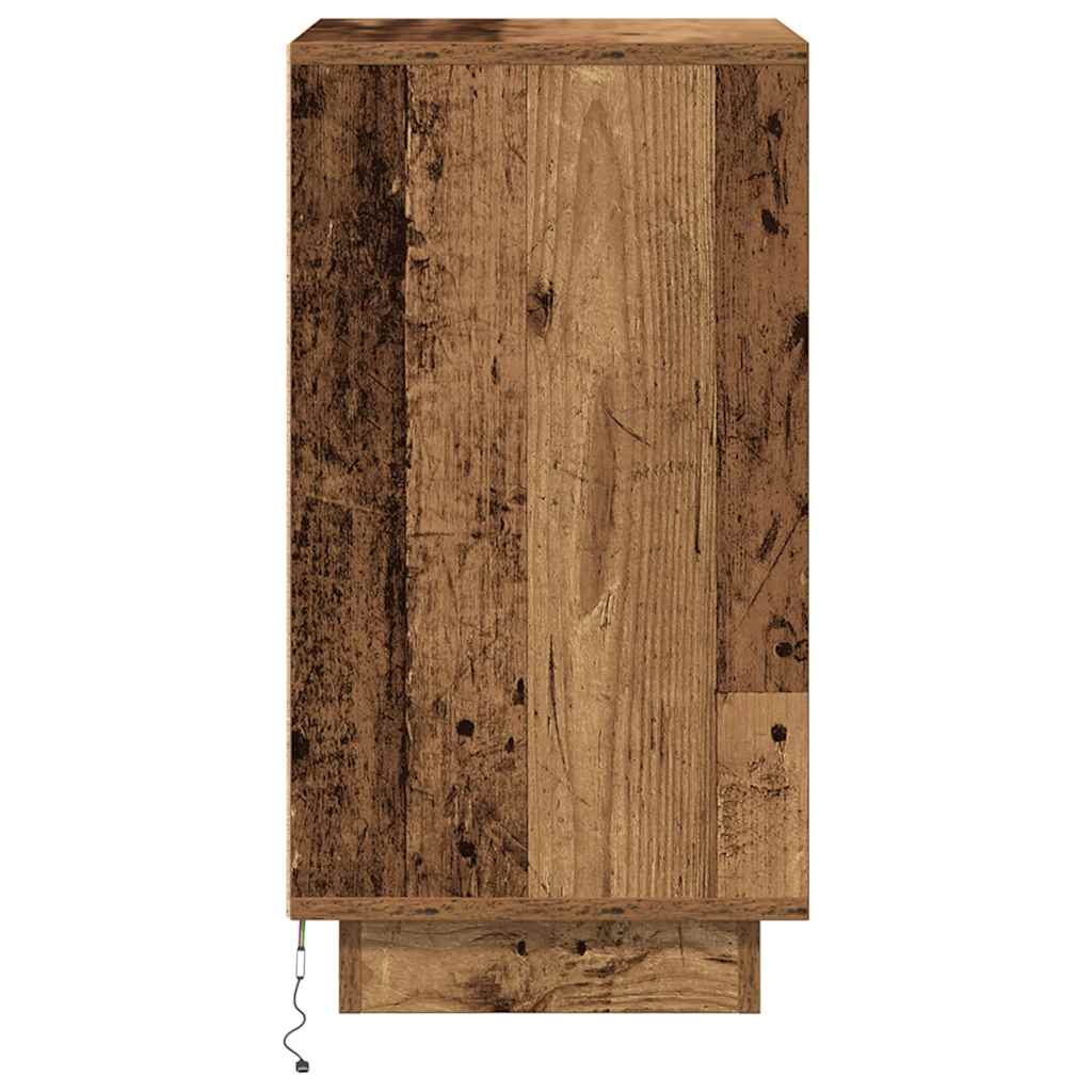 Naktsskapītis ar LED lampiņām Old Wood 38x34x65 cm