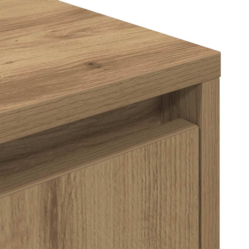 Bedside table with LED lights Artisan oak 38x34x65 cm