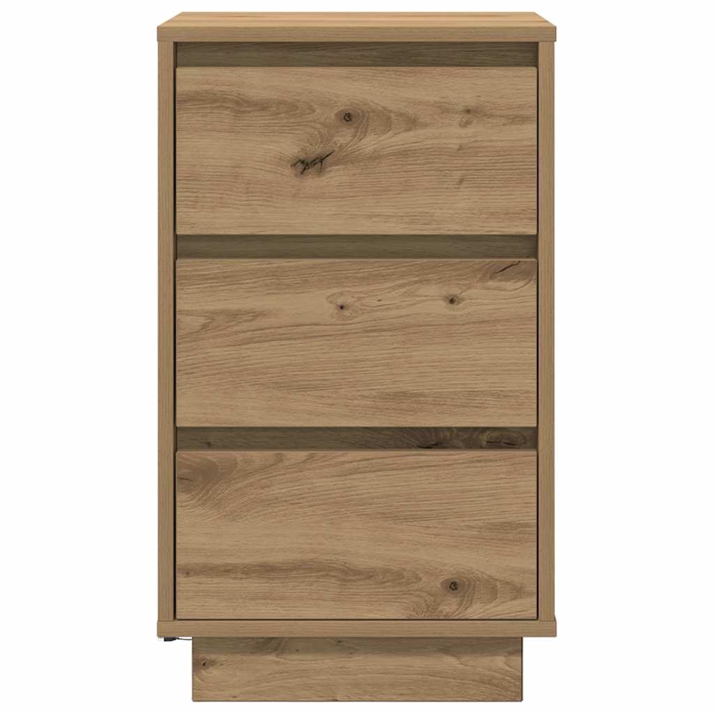 Bedside table with LED lights Artisan oak 38x34x65 cm