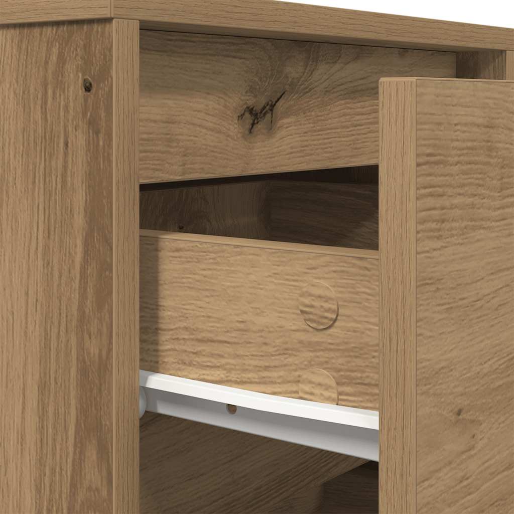 Bedside table with LED lights Artisan oak 38x34x65 cm