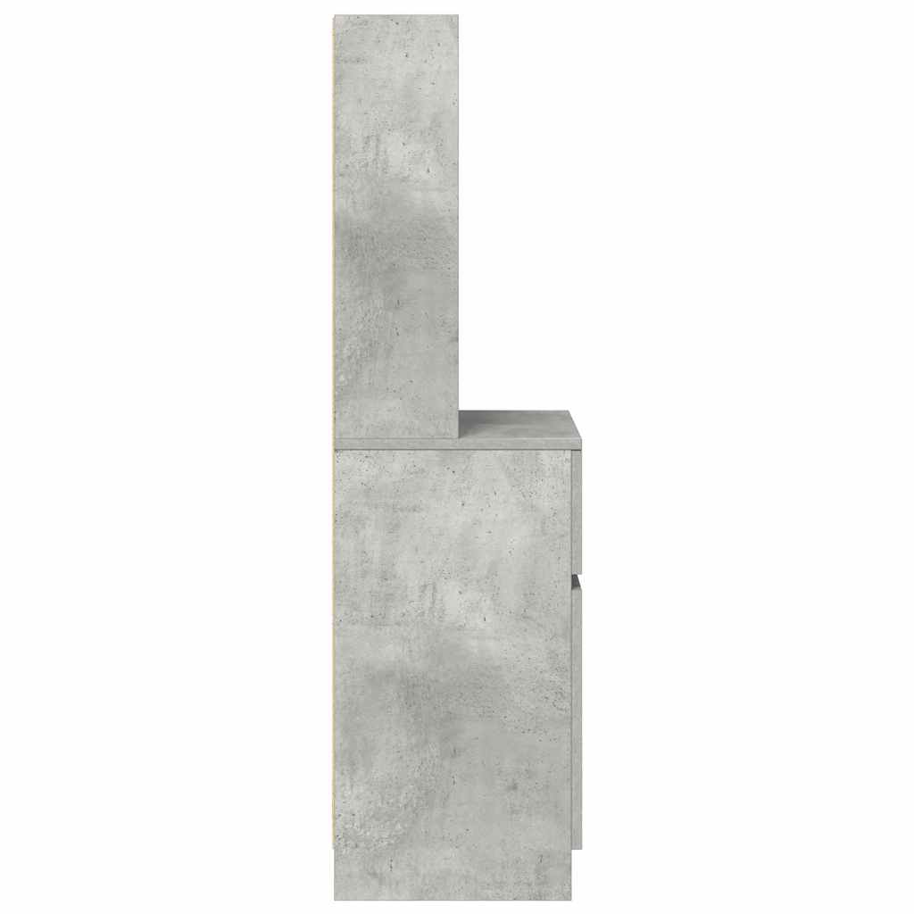 Naktinė spintelė, betono pilka, 39x35x125 cm, apdirbta mediena