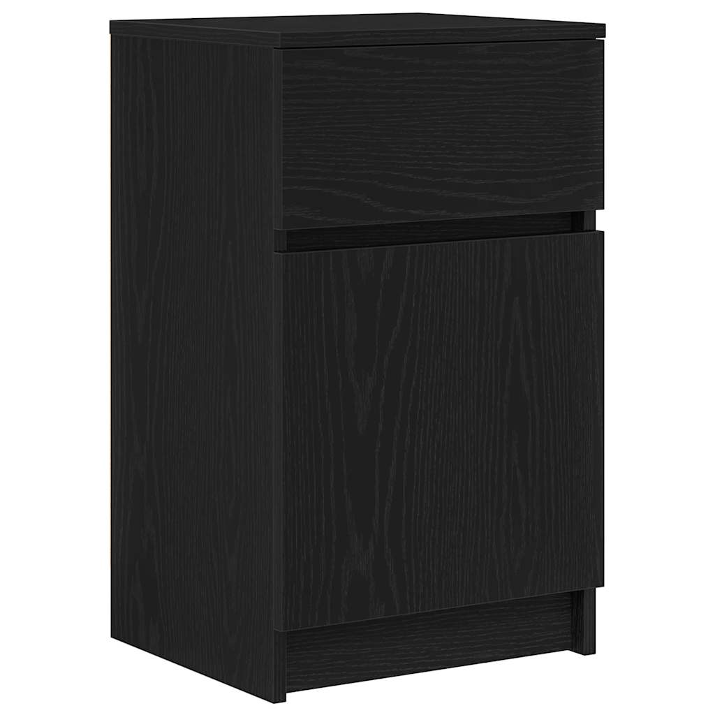 Nightstands, 2 pcs., black, 39x35x65cm, engineered wood