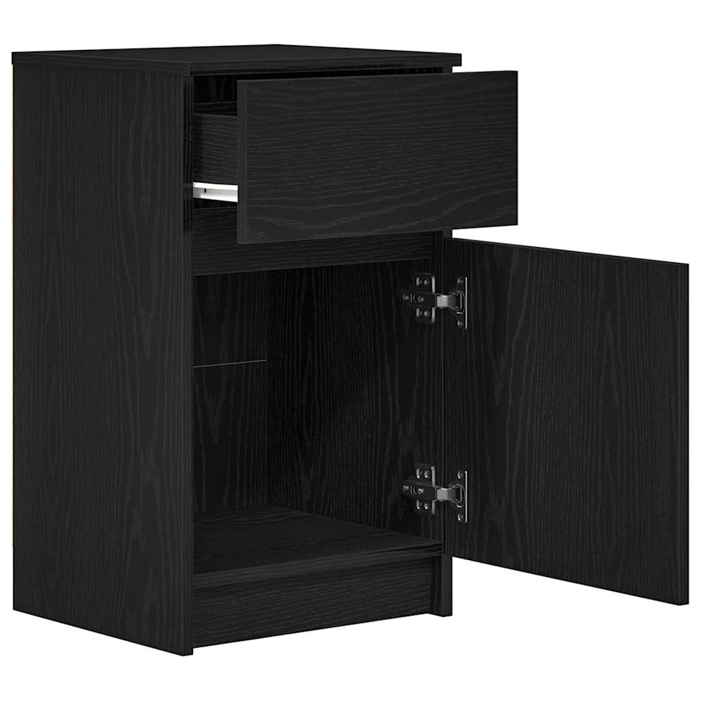 Nightstands, 2 pcs., black, 39x35x65cm, engineered wood