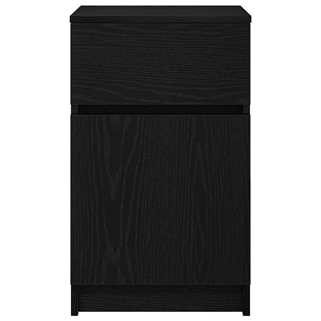 Nightstands, 2 pcs., black, 39x35x65cm, engineered wood