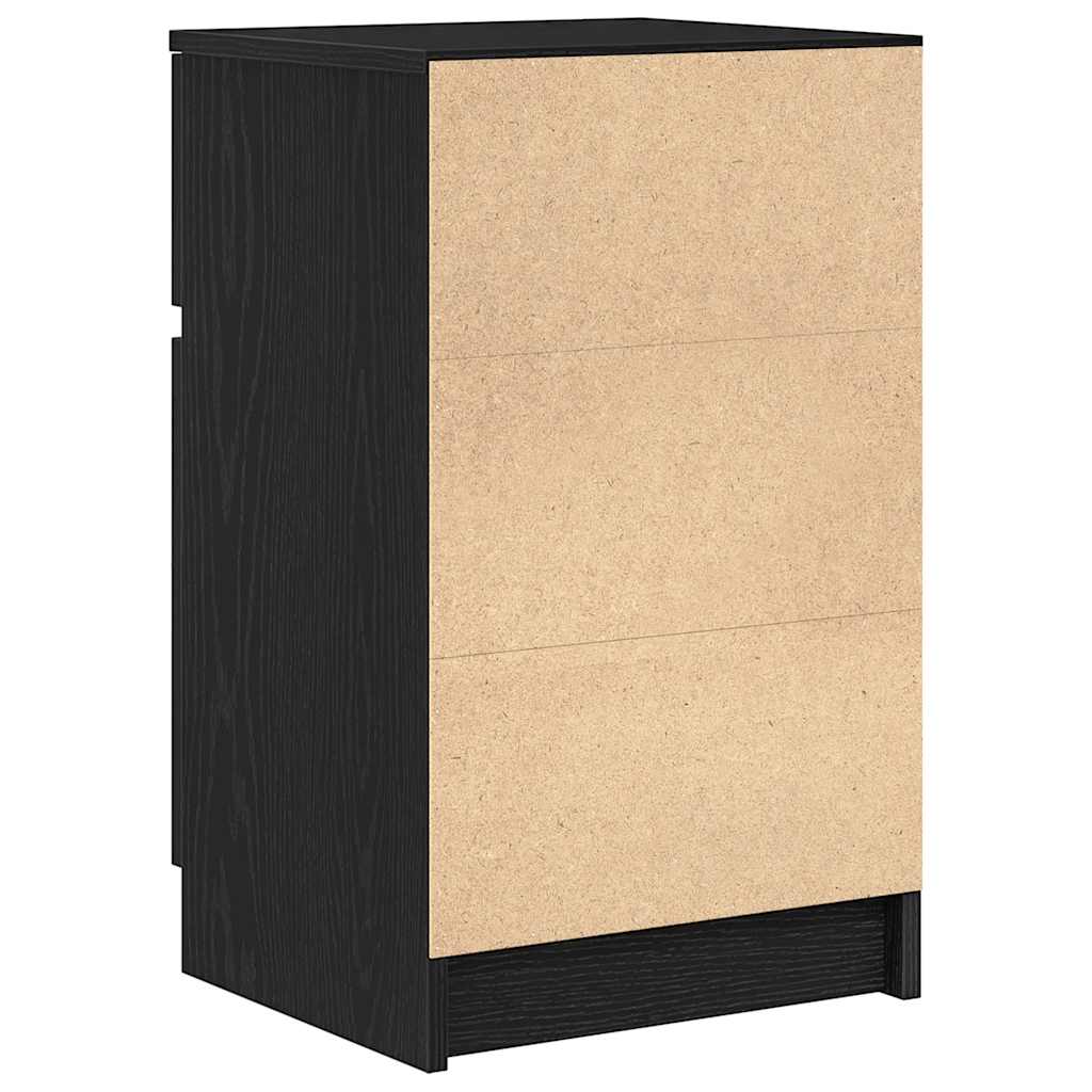 Nightstands, 2 pcs., black, 39x35x65cm, engineered wood
