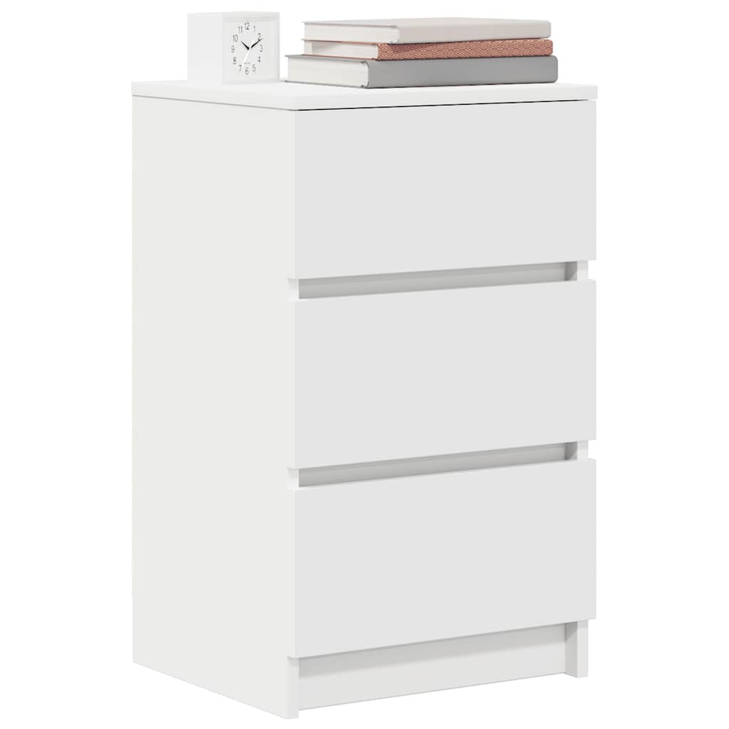 Bedside cabinet with 3 drawers, white, 39x35x65 cm