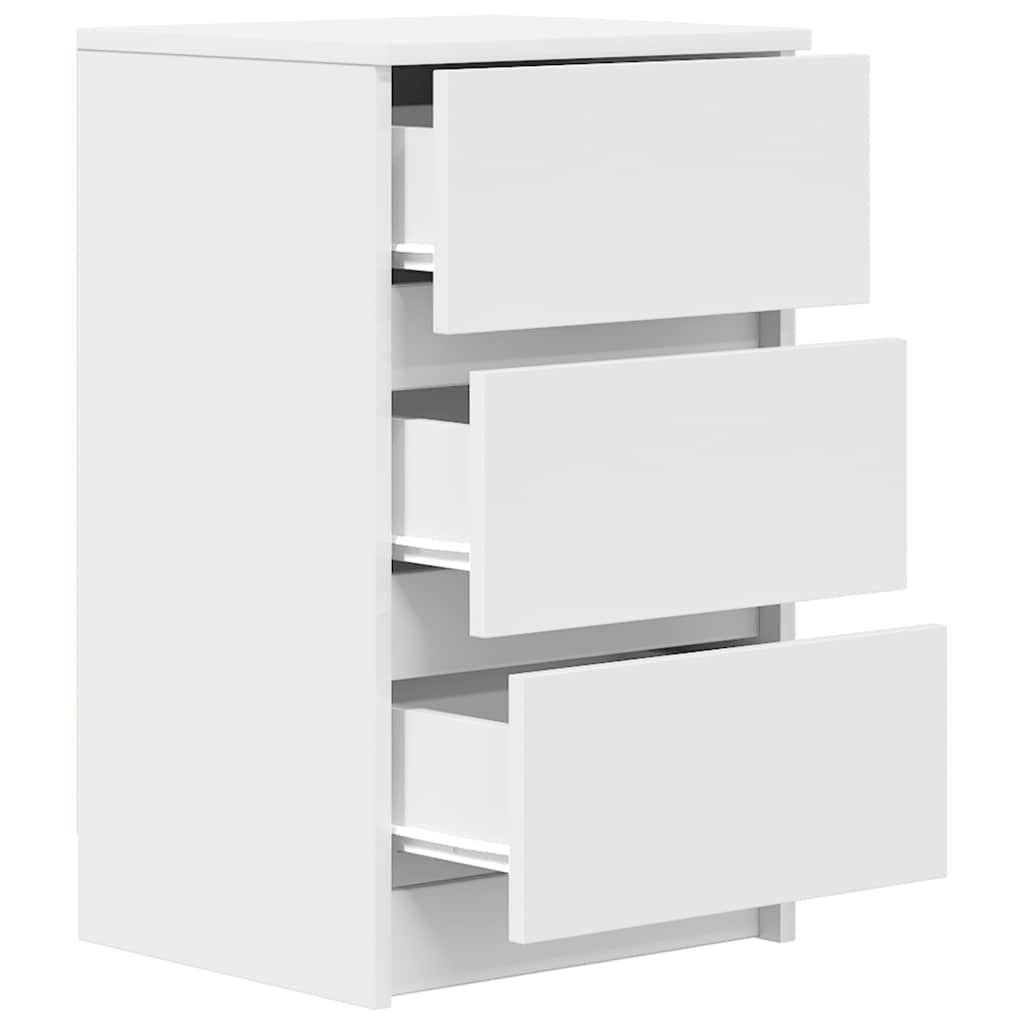 Bedside cabinet with 3 drawers, white, 39x35x65 cm