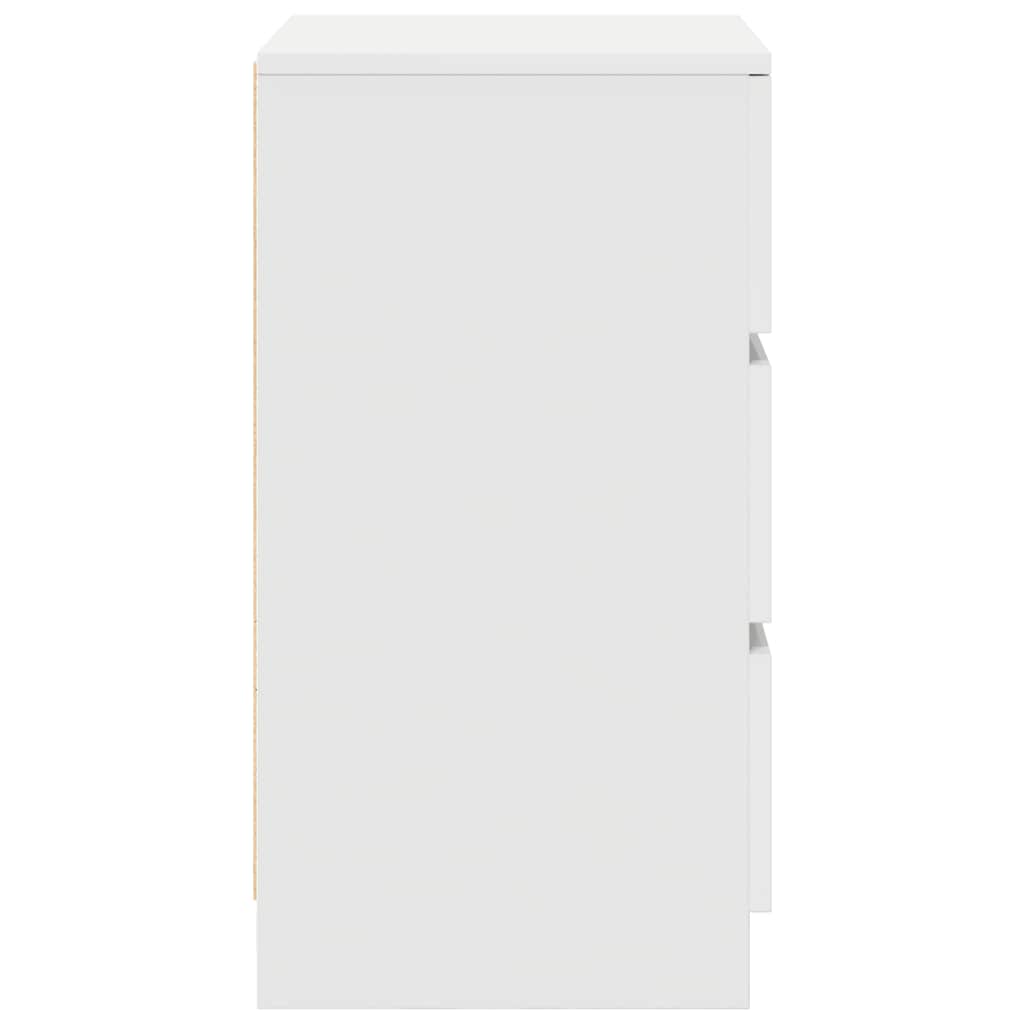 Bedside cabinet with 3 drawers, white, 39x35x65 cm