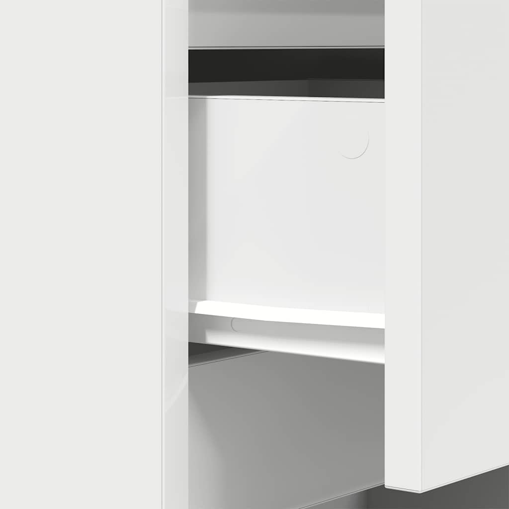 Spintelės prie lovos su 3 stalčiais 2 vnt, baltos 39x35x65 cm