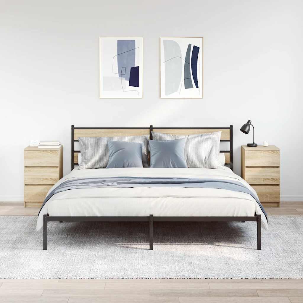 Bedside cabinets with 3 drawers, 2 units, 39x35x65 cm