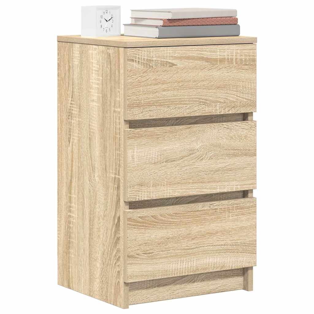 Bedside cabinets with 3 drawers, 2 units, 39x35x65 cm