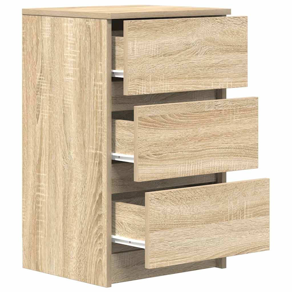 Bedside cabinets with 3 drawers, 2 units, 39x35x65 cm