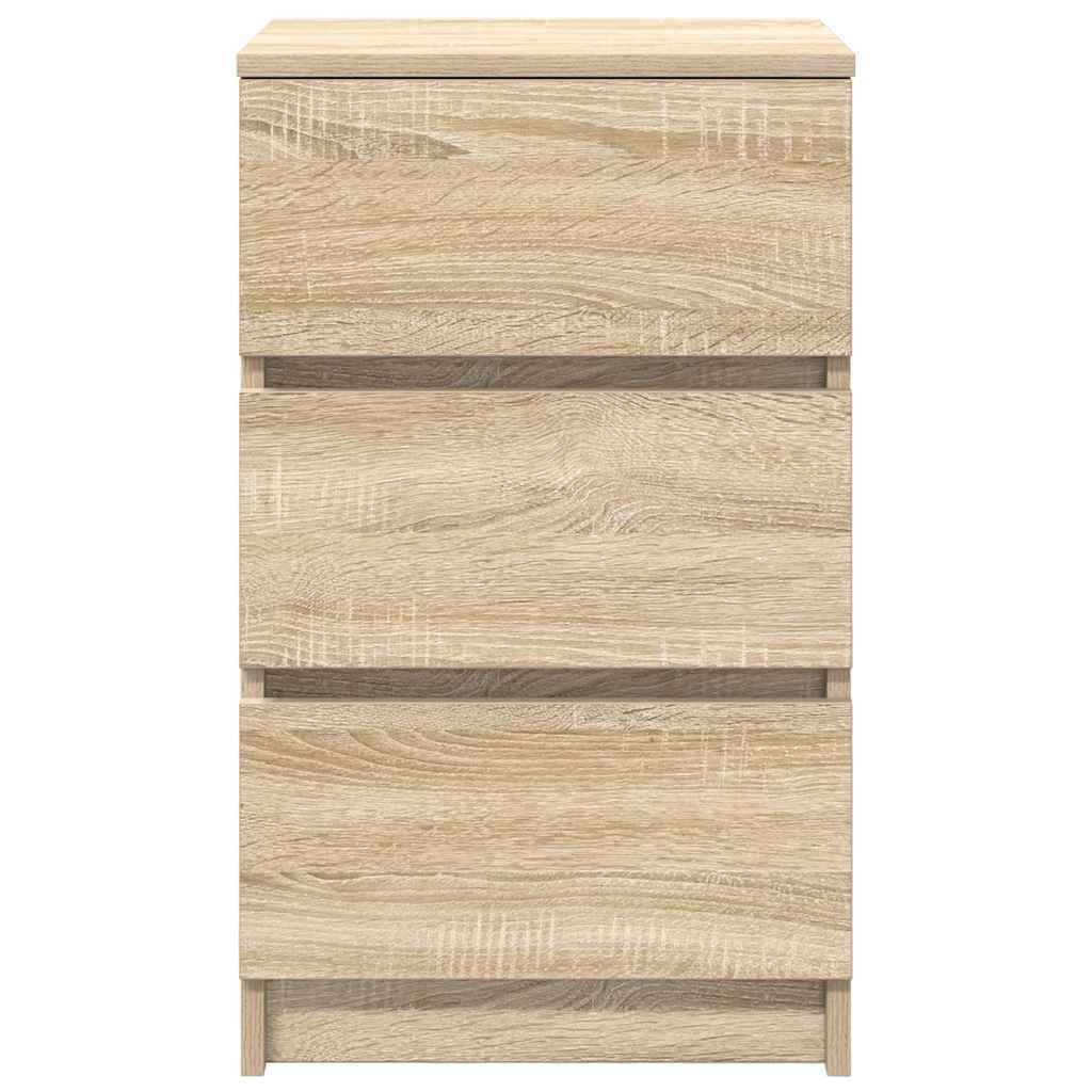 Bedside cabinets with 3 drawers, 2 units, 39x35x65 cm
