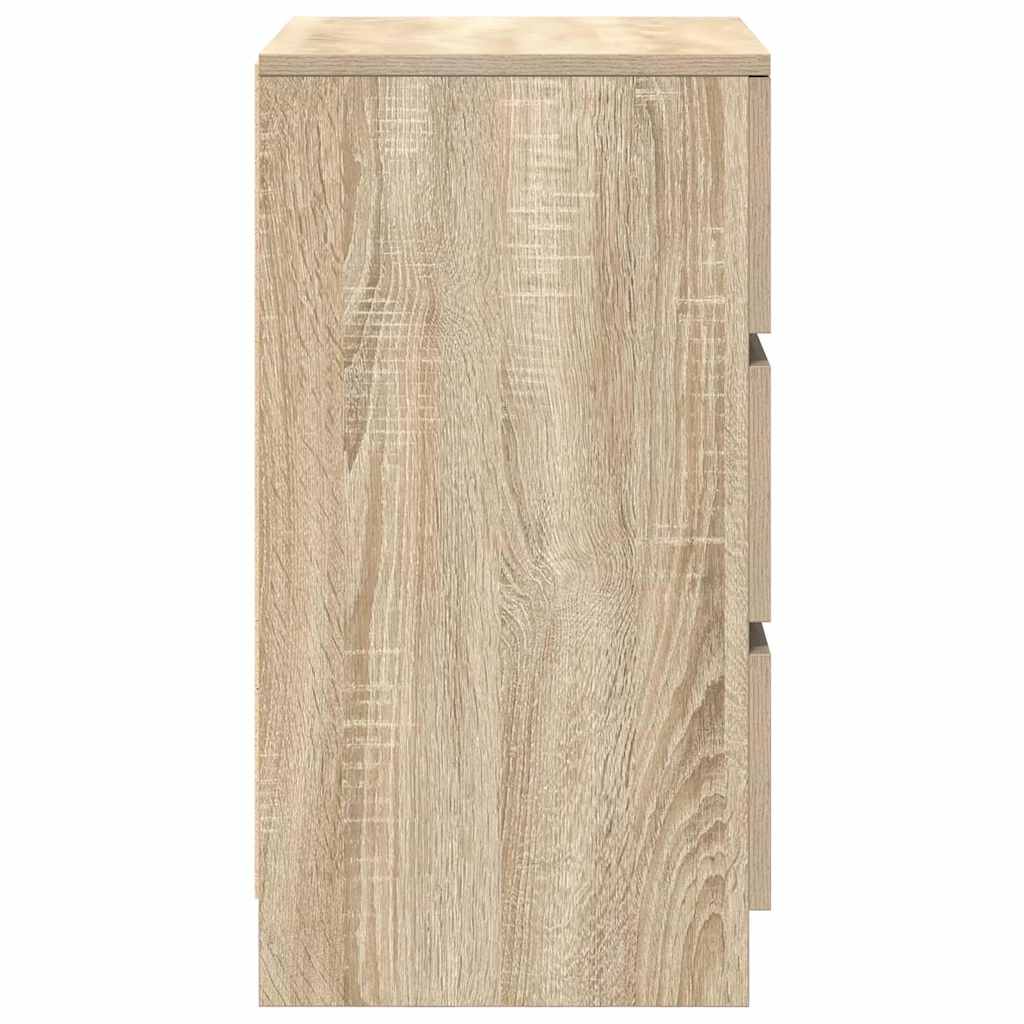 Bedside cabinets with 3 drawers, 2 units, 39x35x65 cm