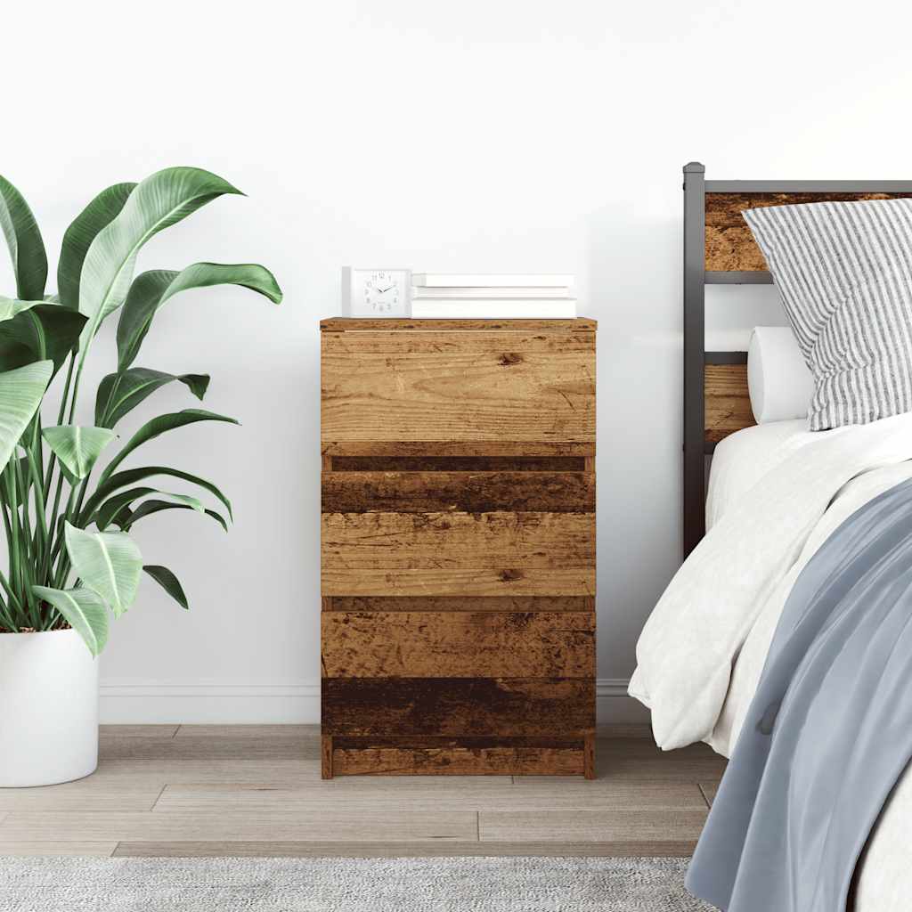 Nightstand with 3 drawers, old wooden, 39x35x65 cm