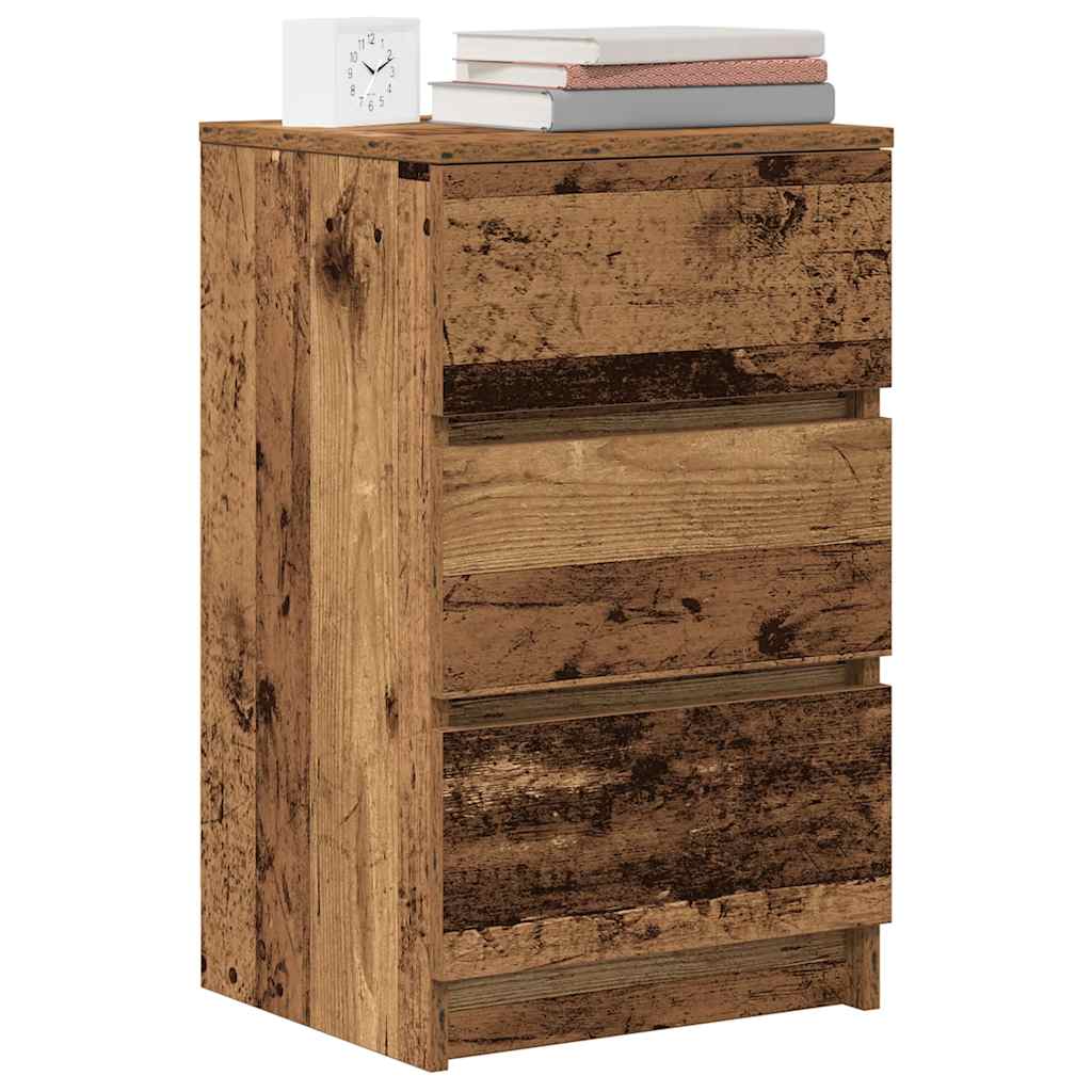 Nightstand with 3 drawers, old wooden, 39x35x65 cm