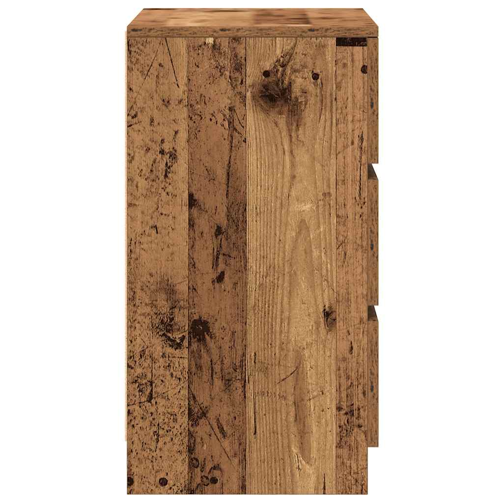 Nightstand with 3 drawers, old wooden, 39x35x65 cm