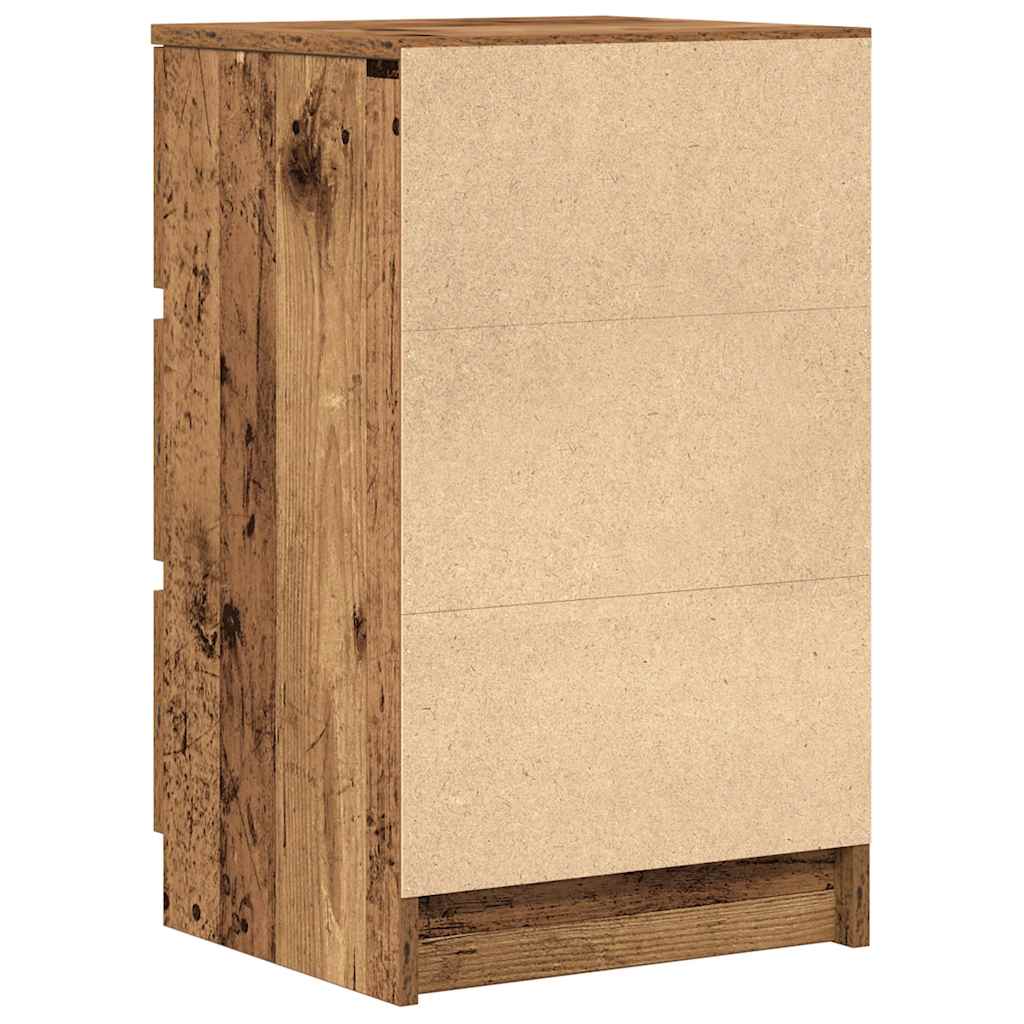 Nightstand with 3 drawers, old wooden, 39x35x65 cm