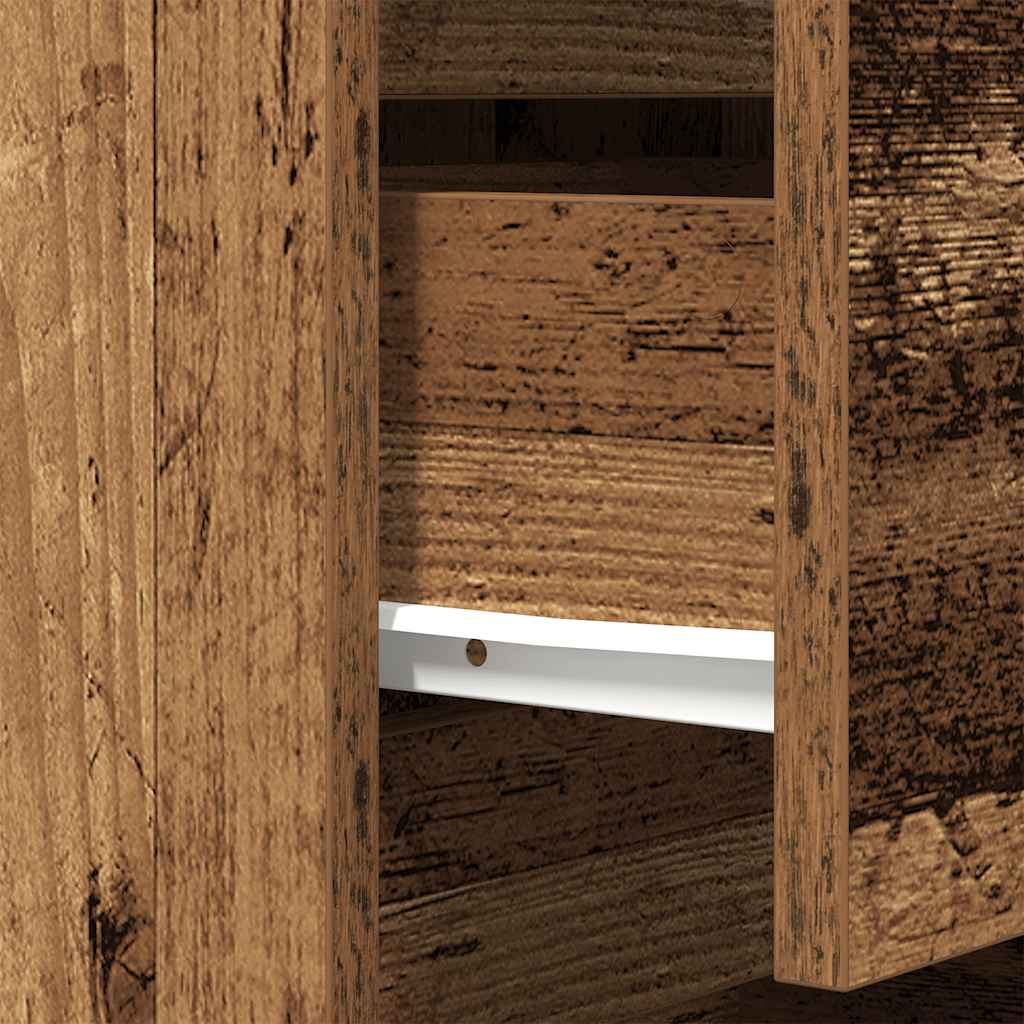 Nightstand with 3 drawers, old wooden, 39x35x65 cm