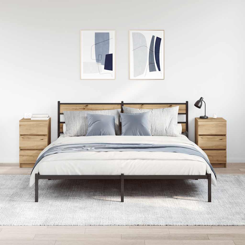 Bedside cabinets with 3 drawers, 2 units, 39x35x65 cm