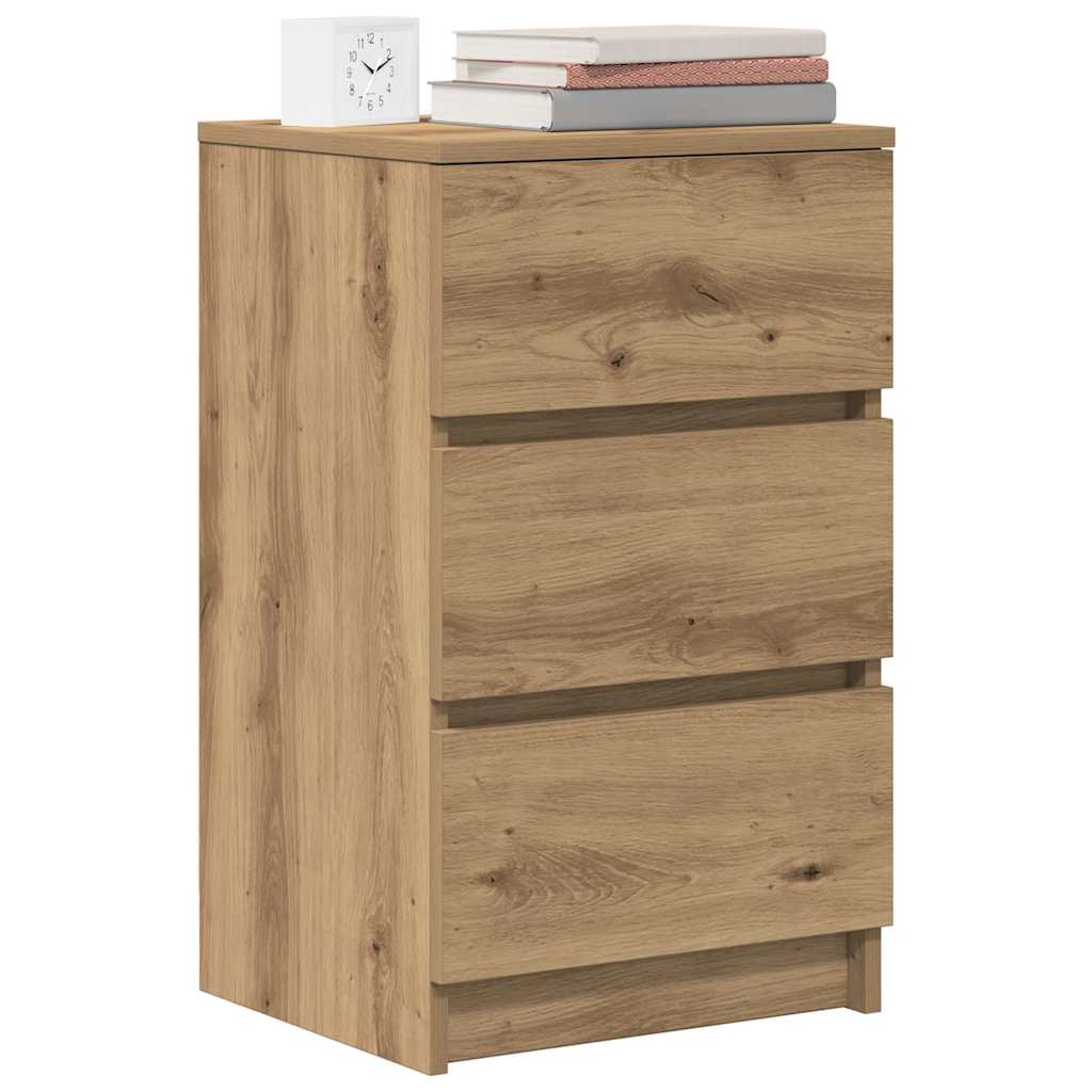 Bedside cabinets with 3 drawers, 2 units, 39x35x65 cm