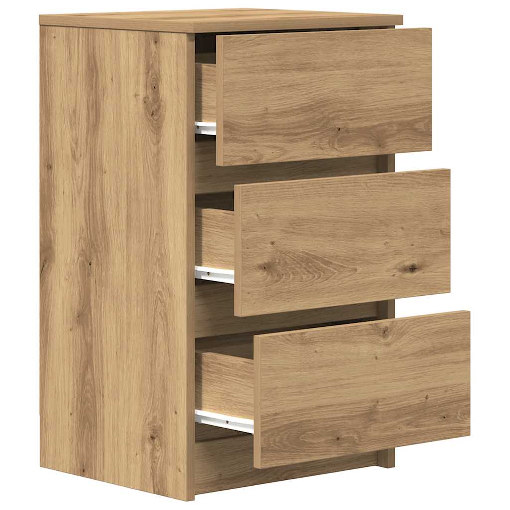 Bedside cabinets with 3 drawers, 2 units, 39x35x65 cm