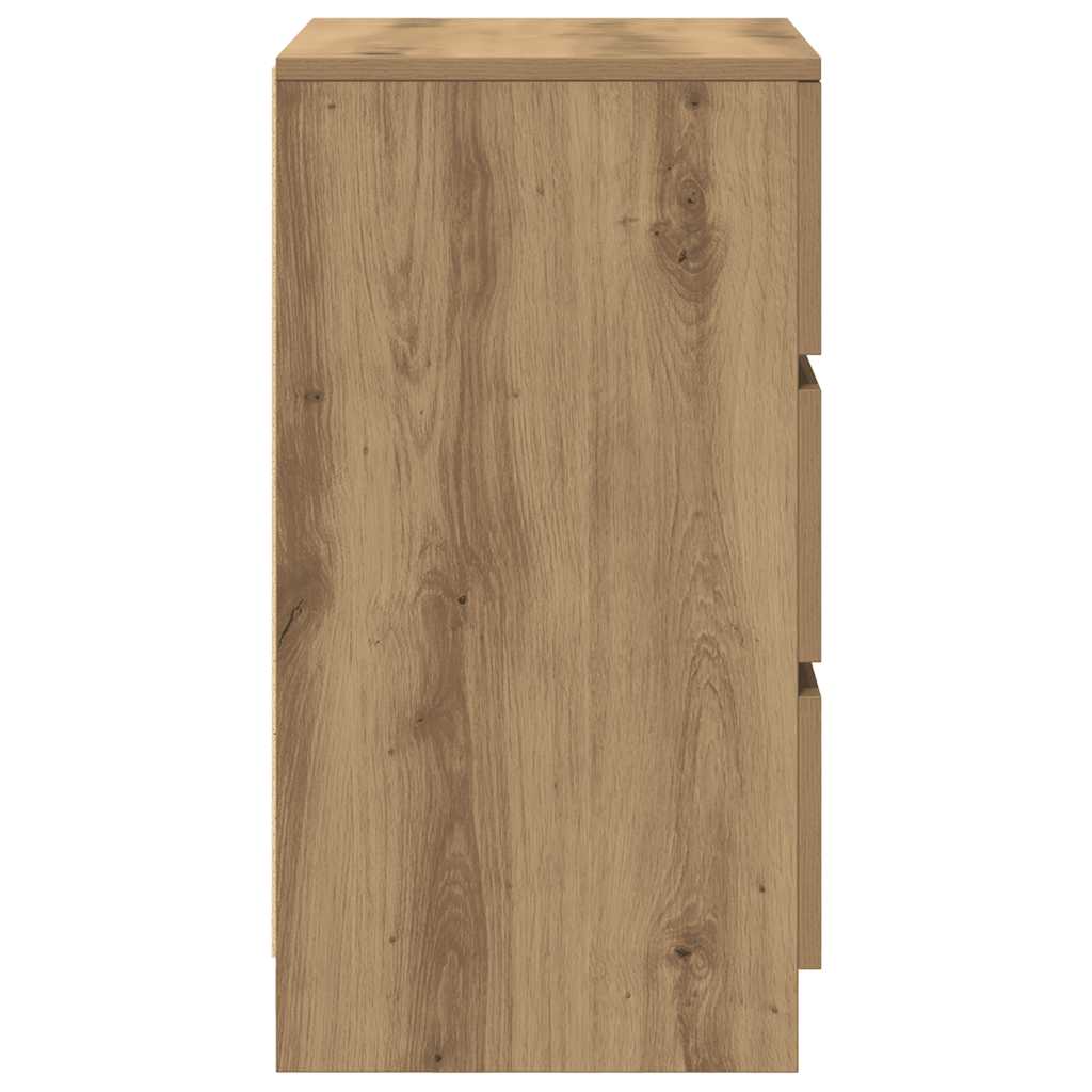 Bedside cabinets with 3 drawers, 2 units, 39x35x65 cm
