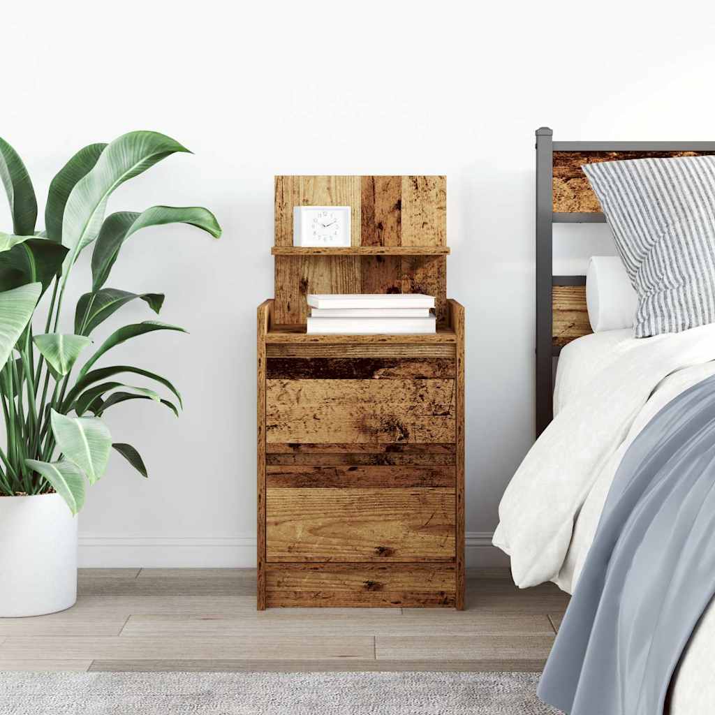 Nightstand with 2 drawers, wood, 38x34x80 cm