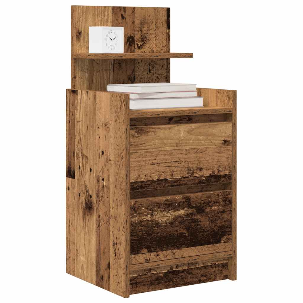 Nightstand with 2 drawers, wood, 38x34x80 cm