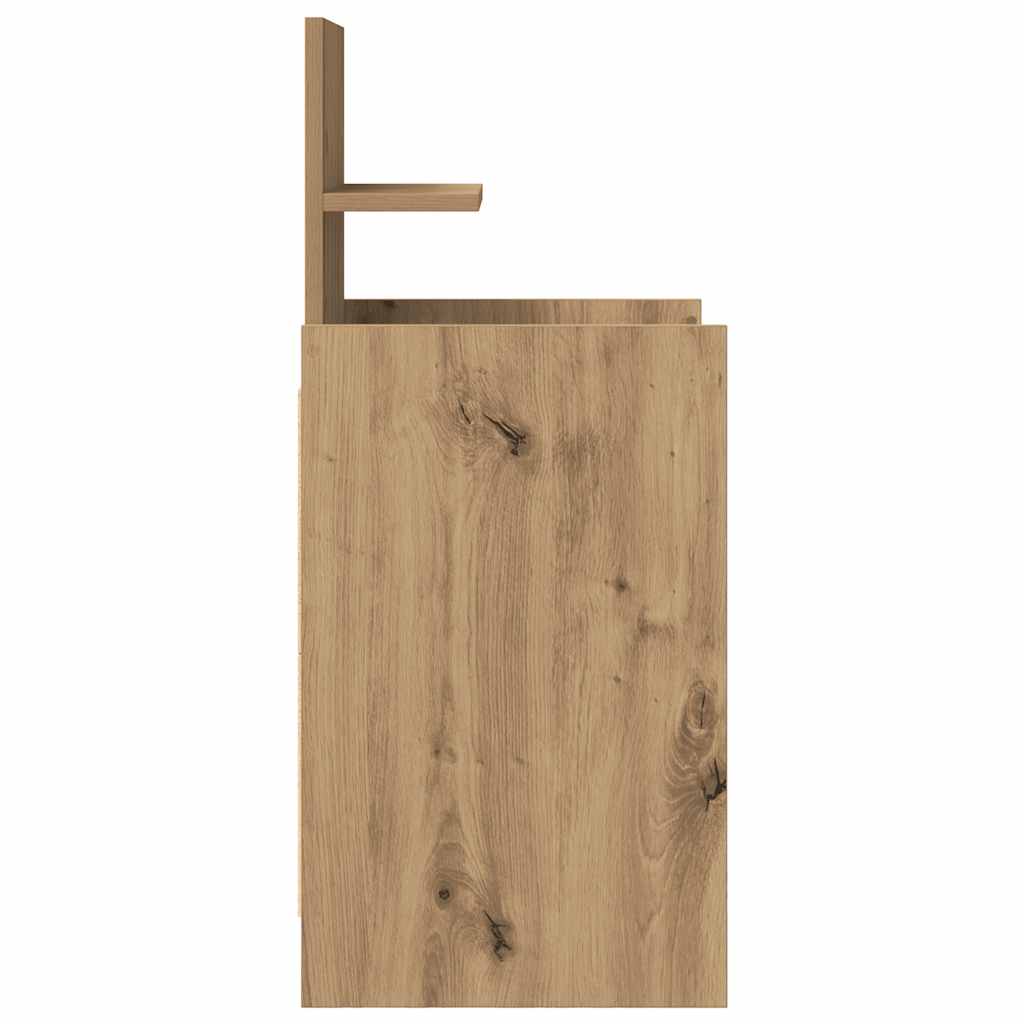 Nightstand with 2 drawers, artisan oak, 38x34x80 cm