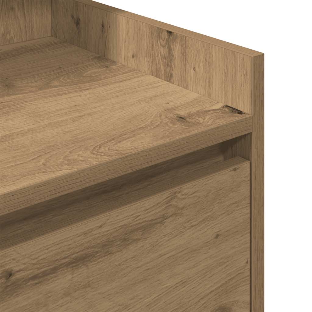 Nightstand with 2 drawers, artisan oak, 38x34x80 cm