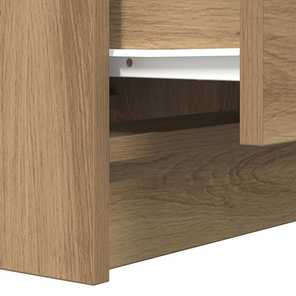 Nightstand with 2 drawers, artisan oak, 38x34x80 cm