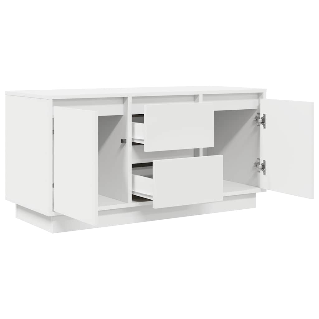 TV spintelė su LED lemputėmis, balta, 100x41x50 cm