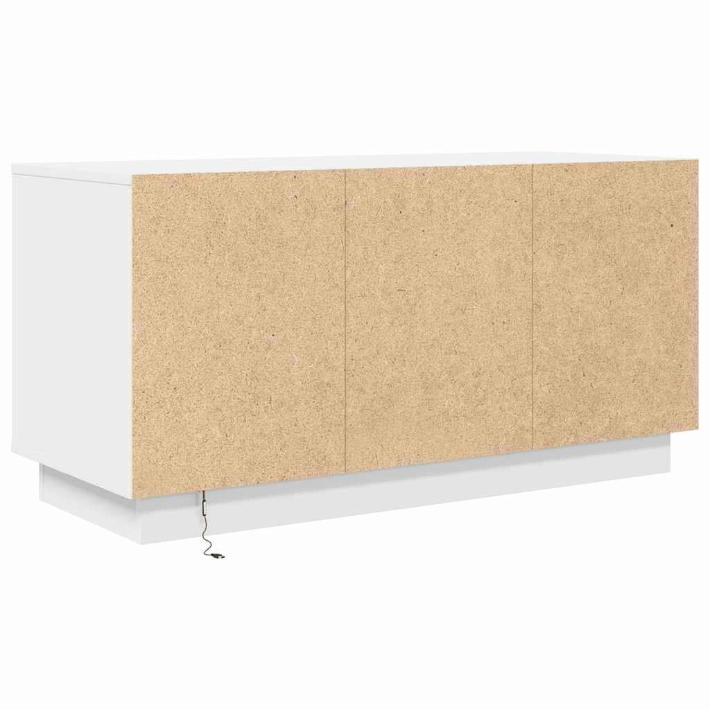 TV spintelė su LED lemputėmis, balta, 100x41x50 cm