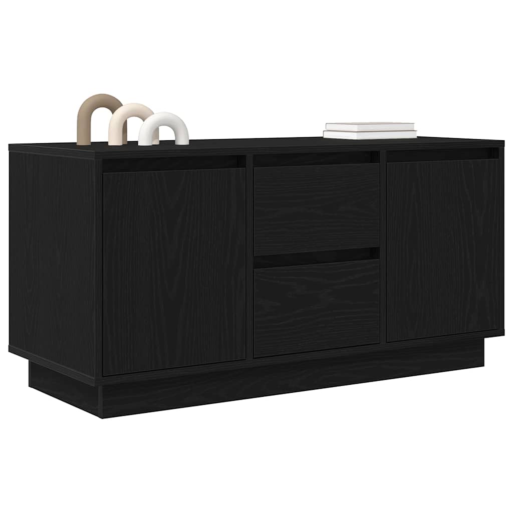 TV cabinet with LED lights, black, 100x41x50 cm