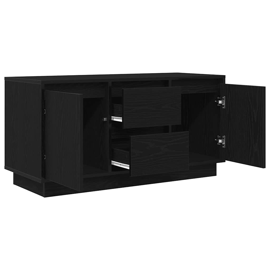 TV cabinet with LED lights, black, 100x41x50 cm