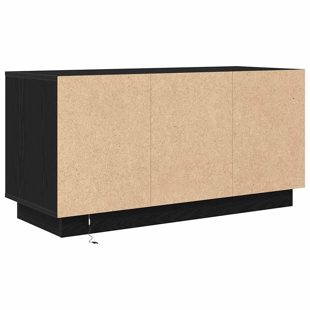 TV cabinet with LED lights, black, 100x41x50 cm