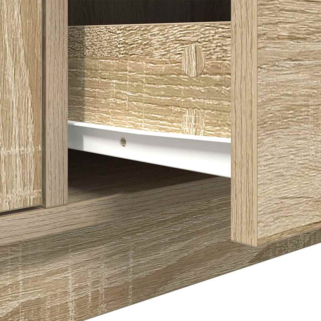 TV cabinet with LED lights, oak, 100x41x50 cm