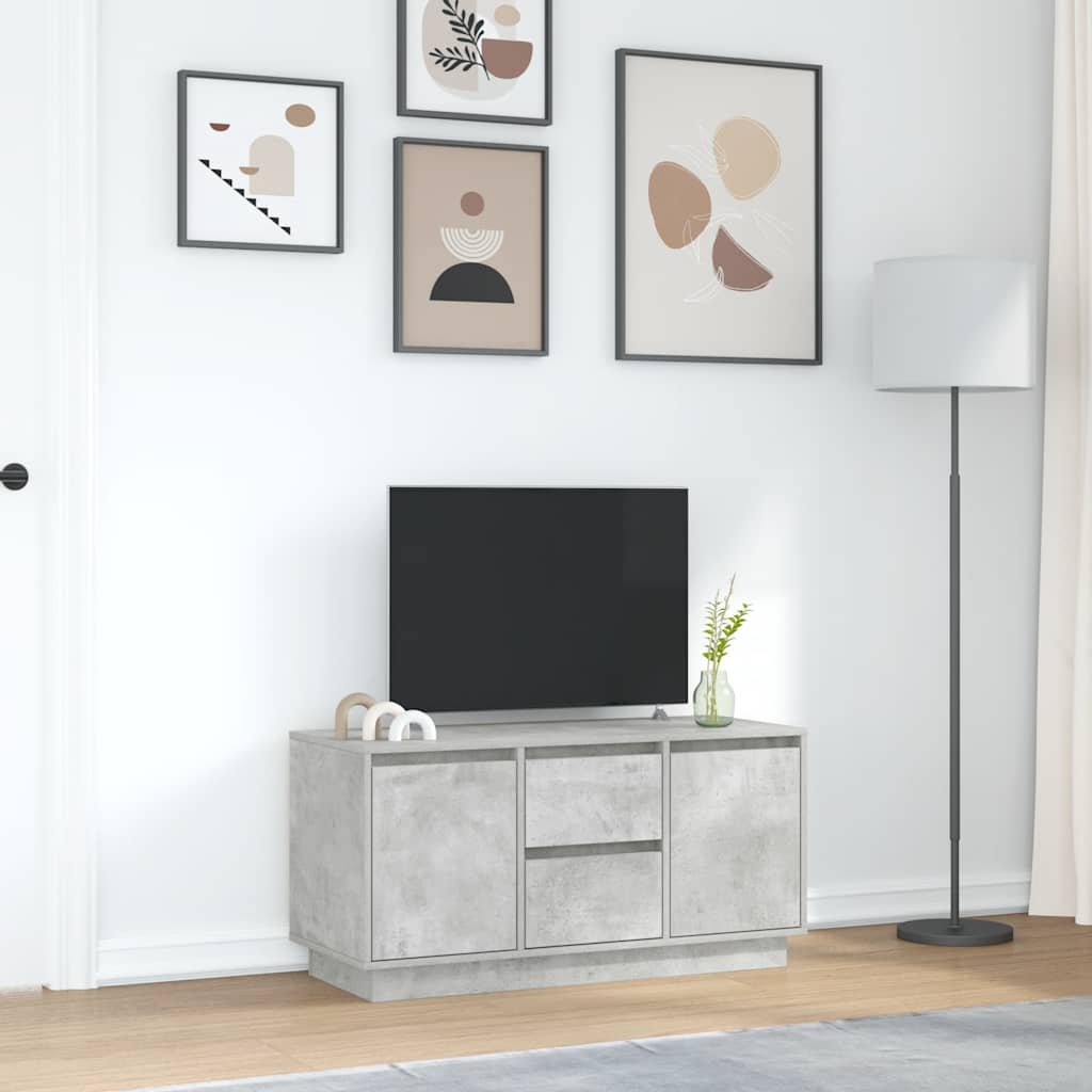 TV spintelė su LED lemputėmis, betono pilka, 100x41x50 cm